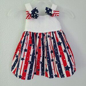 Bonnie Baby baby girl summer sleeveless 4th of July dress red white blue 3-6M